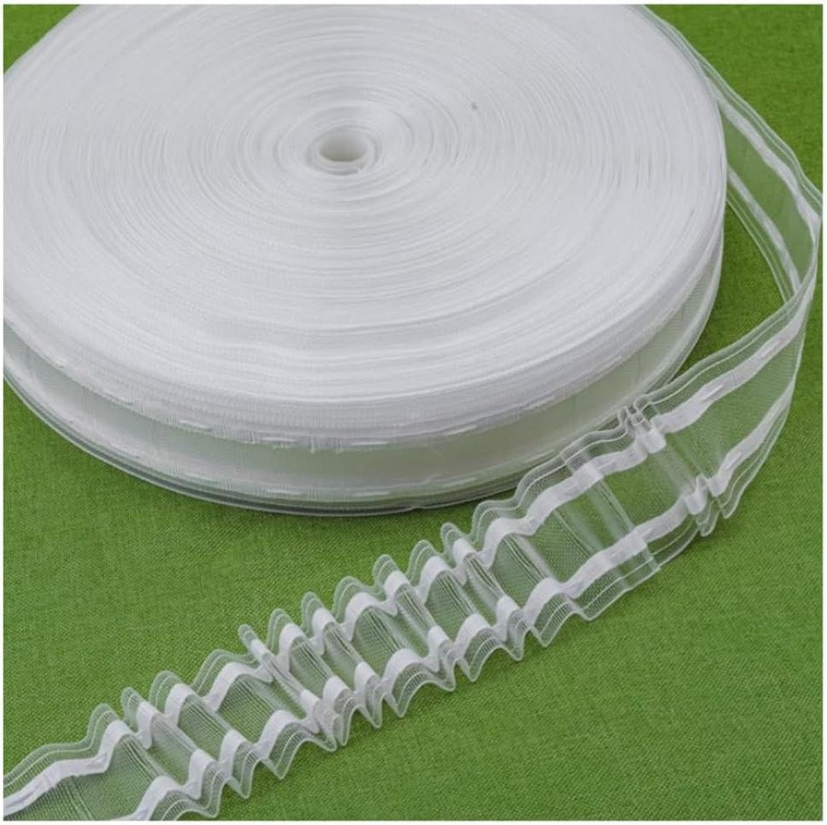 Transparante gordijnband 20m x 5,3cm - Universele plooiband en rijband