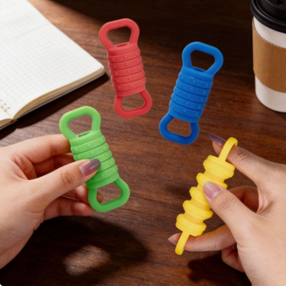 INF Silikon-Finger-Stressabbau-Set – Weiche sensorische Finger-Fidget-Spielzeuge, 2er-Set, mehrfarbig