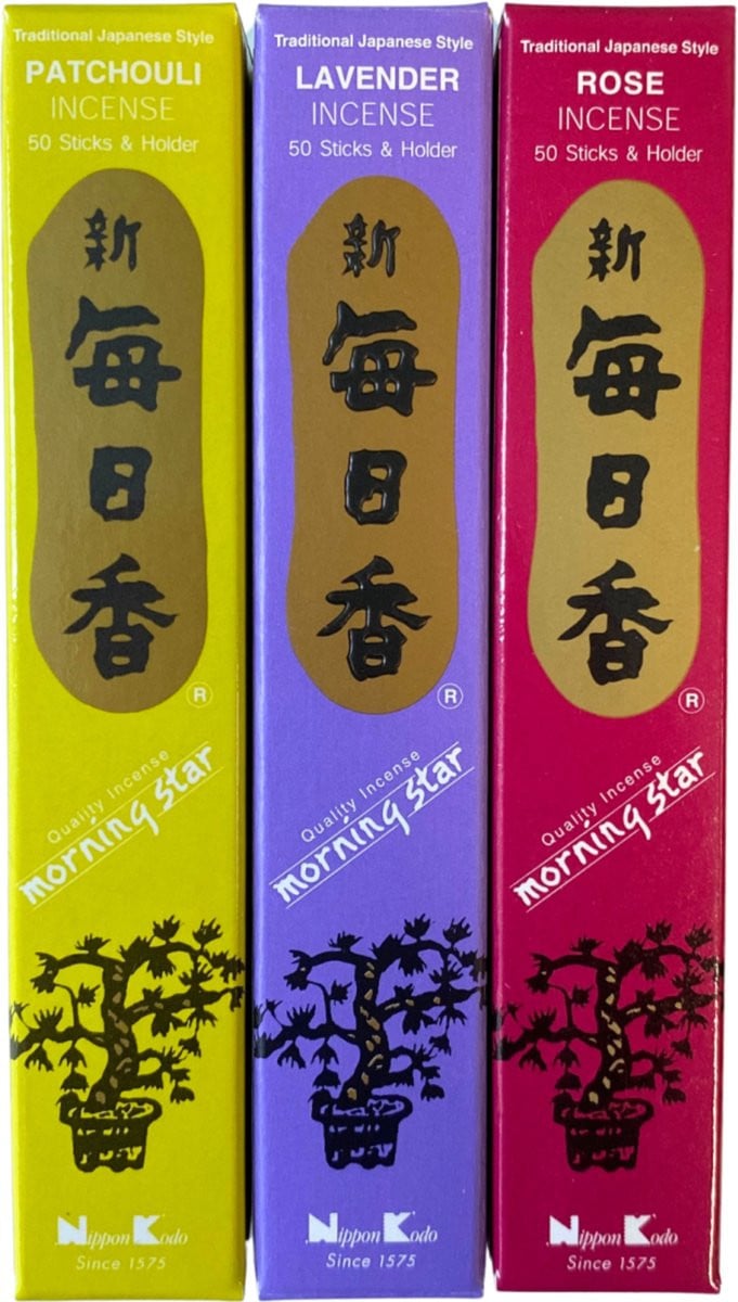 Morning Star voordeelpakket wierookstokjes Rose, Patchouli en Lavender