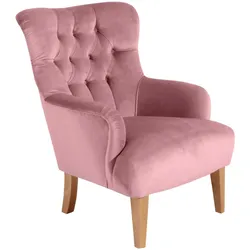 SESSEL Kaiya Bezug Samtvelours Buche natur / rosé