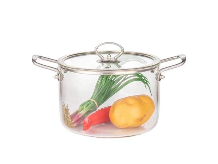 Glaskochtopf, Glastopf, mit Glas-Kochtopf, for den Herd geeignet(5.5l)
