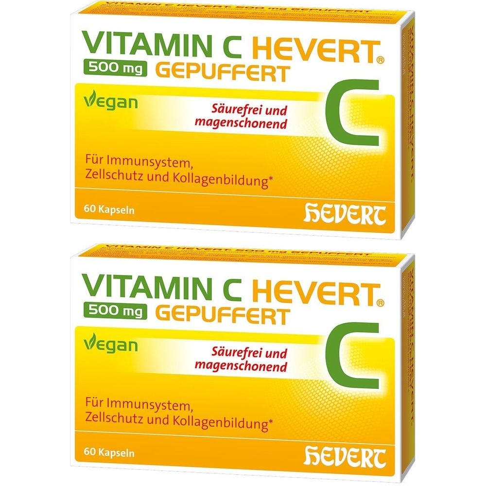 Vitamin C Hevert 500 mg gepuffert Kapseln 2x 2x60 St