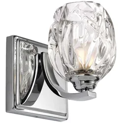 Wandleuchte Wandlampe Spiegelleuchte Kristallglas Badezimmerleuchte chrom IP44
