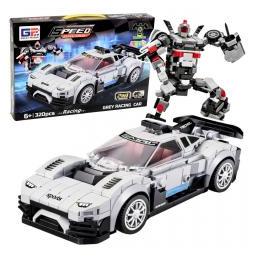 Lean Toys Konstruktionssteine â€<â€<Rennwagen Roboter 2in1 Weiss 320 Teile. (67884540)