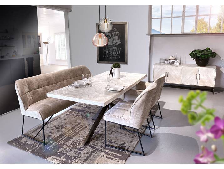 Küchensofa GUTMANN FACTORY, beige (natur), B:190cm H:88cm T:67cm, 100% Polyester, Sofas