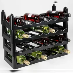 Heidrun Flaschenregal Schwarz Stapelregal Weinregal Flaschenständer Lagerregal Regal