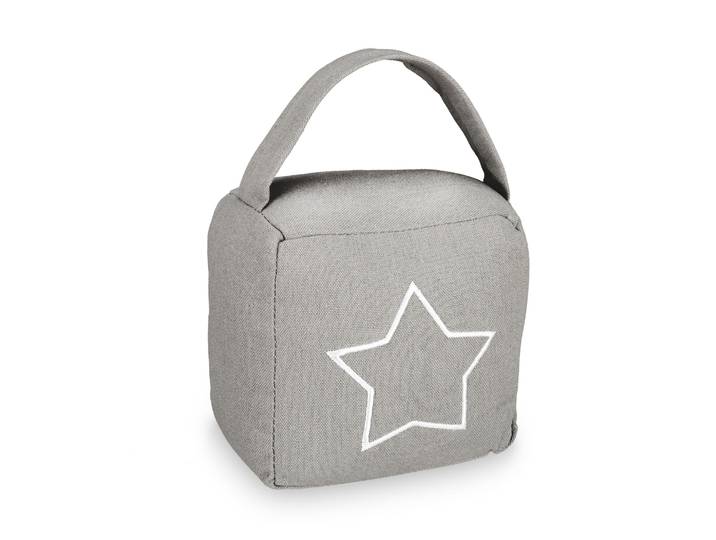 Türstopper Sack Stern Weiss-Grau