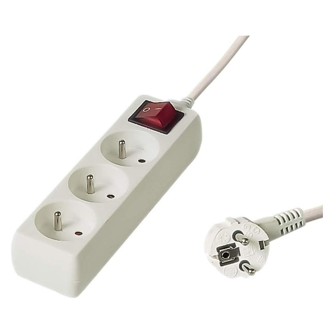 PremiumCord PP3K-03 power extension 3 AC outlet(s) White (3 m, CEE 7/3) (PP3K-03)