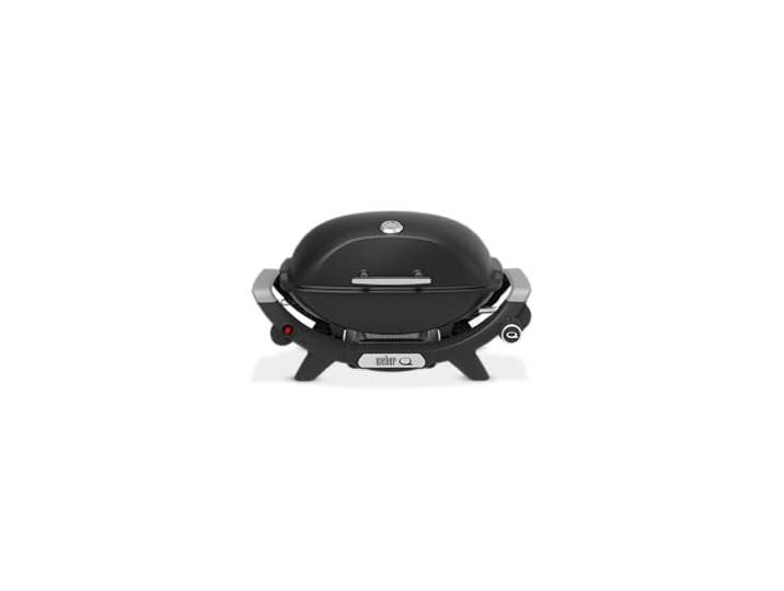Weber Q2100N Gasgrill, 53 x 38cm Grillfäche, portabler BBQ Grill, 1 Brenner, hoher Deckel, 2-geteilter porzellanemaillierter Guss-Grillrost - Schwarz (1501088)
