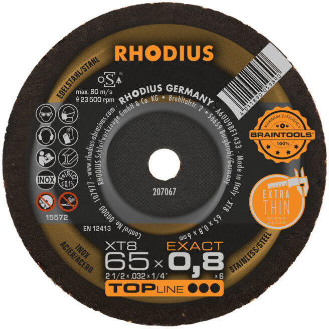 Mini-disque de tronçonnage extra-fin Rhodius XT8 EXACT MINI (207067)