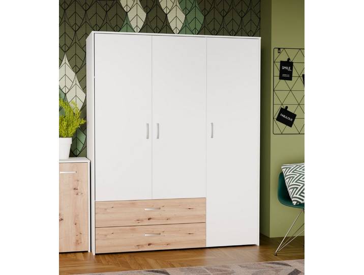FORTE Kleiderschrank Culgoa Drehtürenschrank, Stauraum, 2 Schubkästen, variable Einlegeböden
