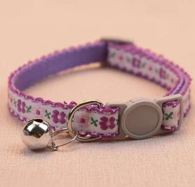 Uplifted Finds Fashion Floral Embroidered Cat Collar With Cute Lace And Safety Bell 9