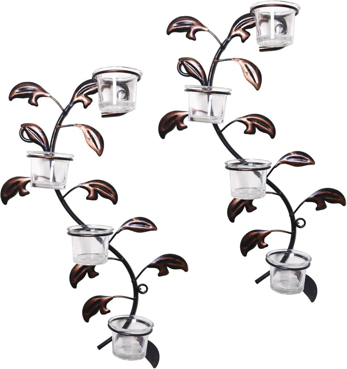 Set van 2 Leaf Wall Art Wandleuchters voor Tealights
