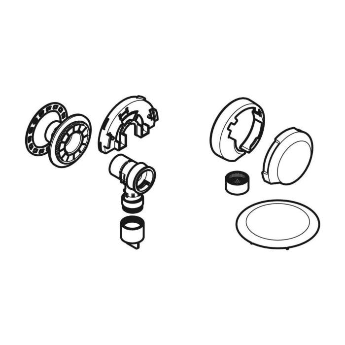 Geberit Fertigbauset, zu Badewannenablauf 242346211 d90 glanzverchromt