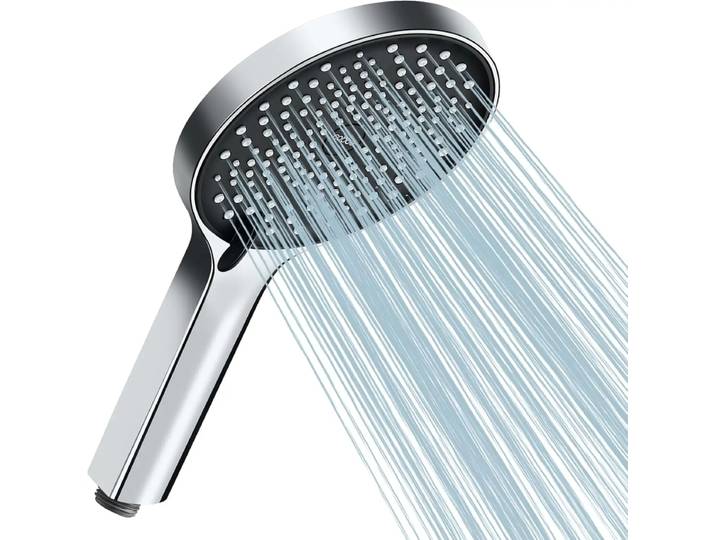 Cobbe Pommeau de douche économiseur d'eau, Grande douche à effet pluie avec 3 modes de jet, Augmentation de la pression, Noir/Chrome