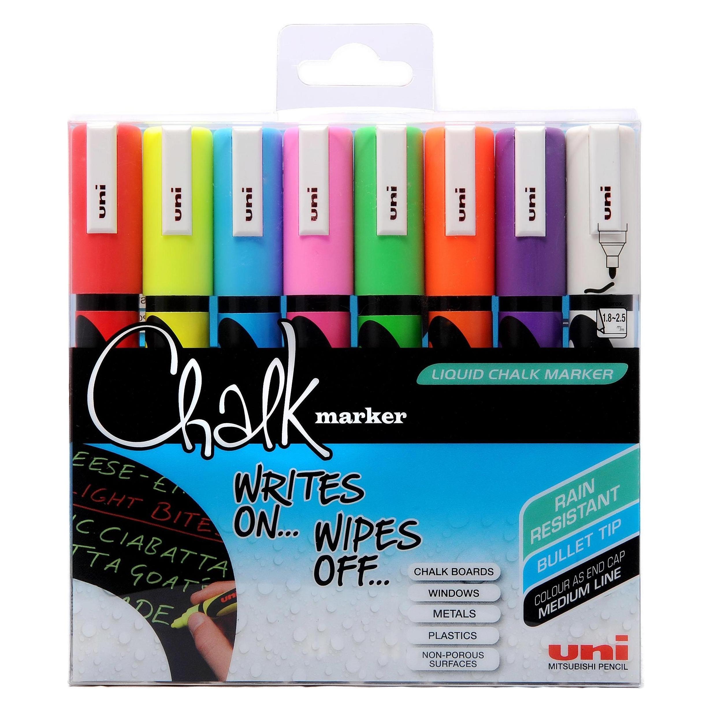 Uni-ball Chalkmarker PC8K - Assorted colors, 4 pc (4x) (401583)