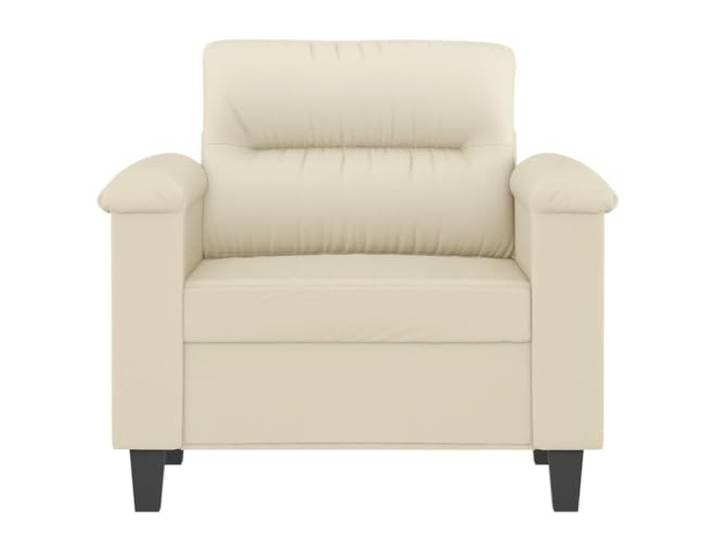 KTHLBRH Sessel Creme 60 cm aus Kunstleder Gestell aus Metall, Polsterung aus Schaumstoff, maximale Traglast 110 kg, modernes Design