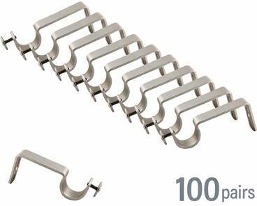 "InStyleDesign Single Brackets for 1"" Rod ( 100 pairs )"