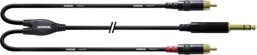 Cordial CFY 3 VCC Audio Y-Adapter [1x Klinkenstecker 6.35mm - 2x Cinch-Stecker] 3.00m Schwarz