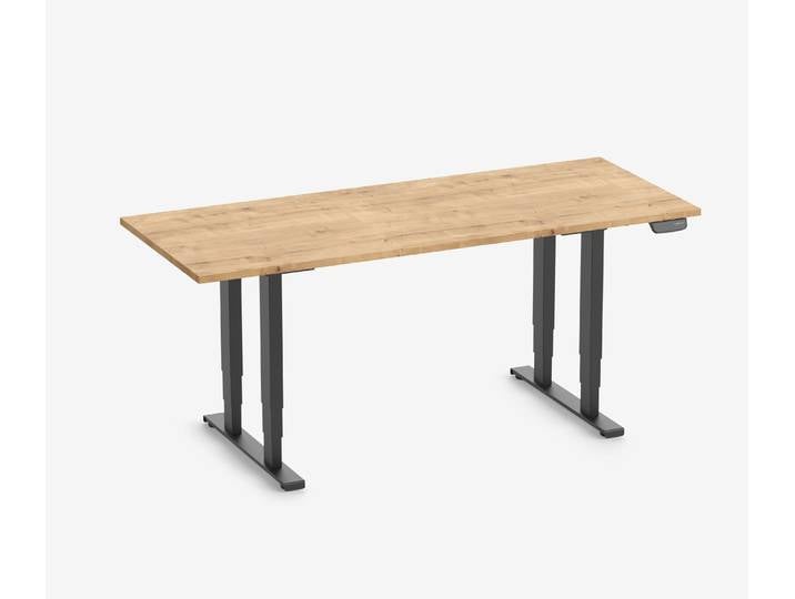 Schwerlasttisch mit Melaminplatte, 200x80 Eiche Schwarz