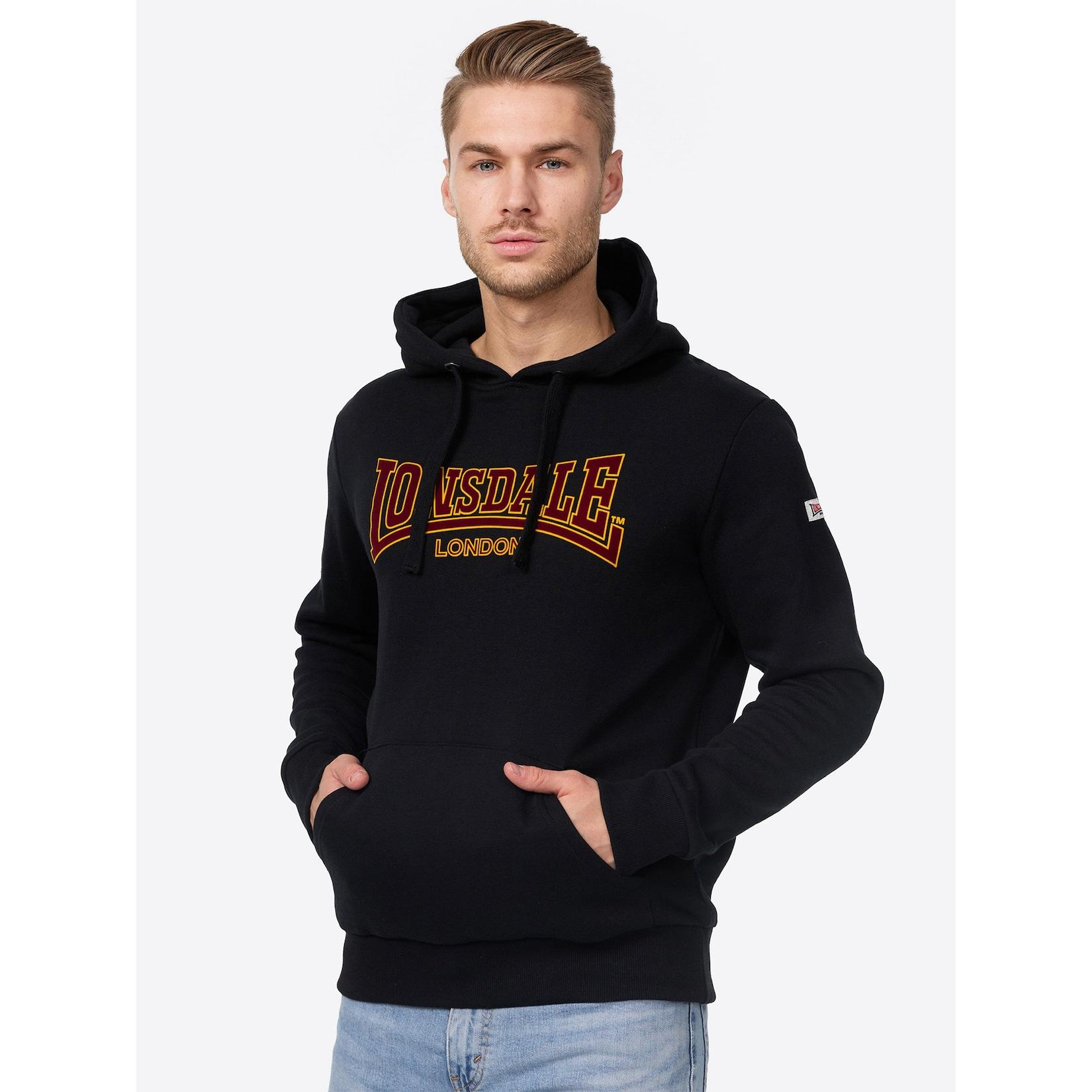 Lonsdale Herren Kapuzensweatshirt schmale Passform HOODED CLASSIC LL002