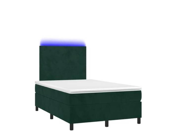 KKgypkn Boxspringbett mit Matratze & LED Dunkelgrün 120x190 cm Samt