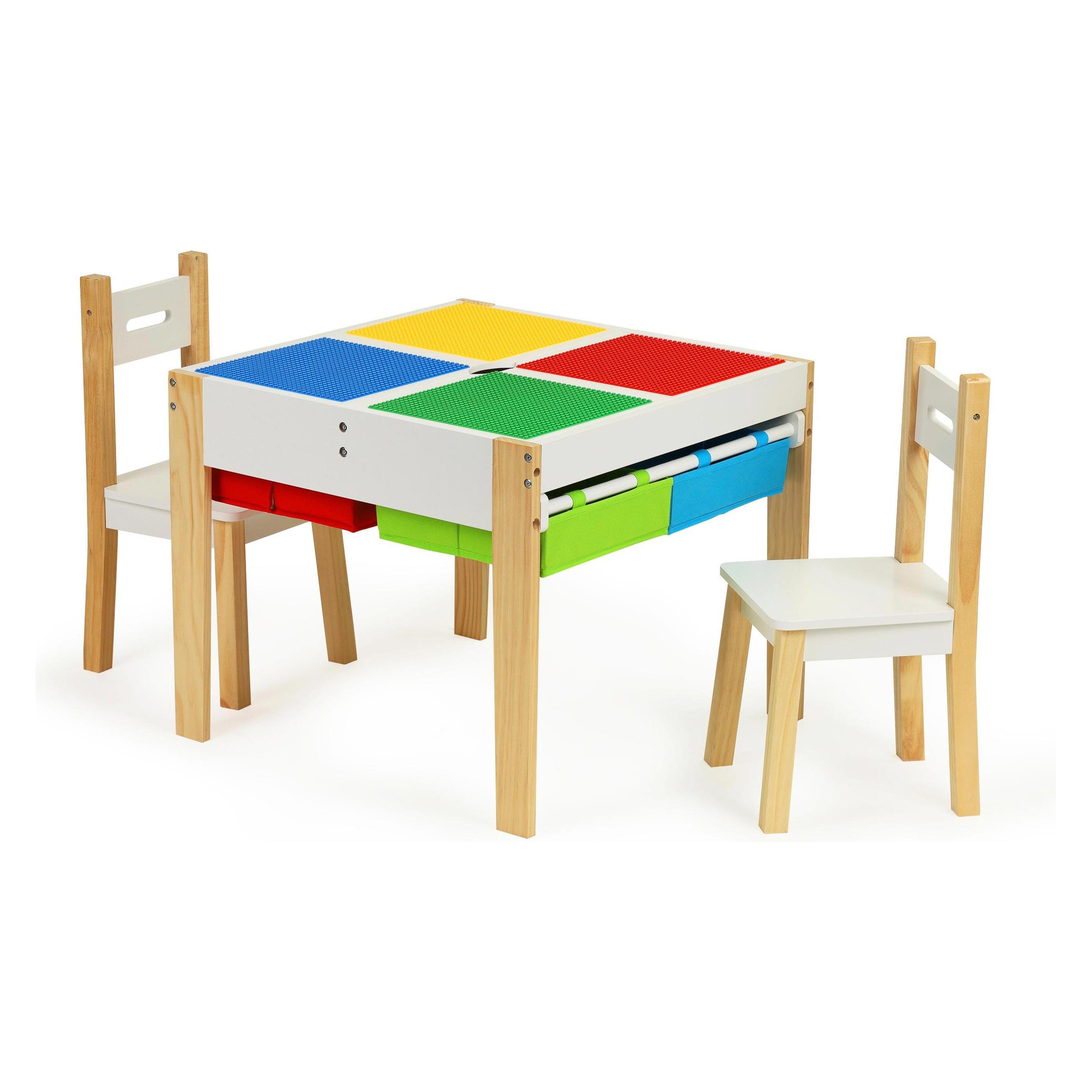 EcoToys Wooden furniture for children, table + 2 chairs (Kinderstuhl, Kindertisch) (XKF002)
