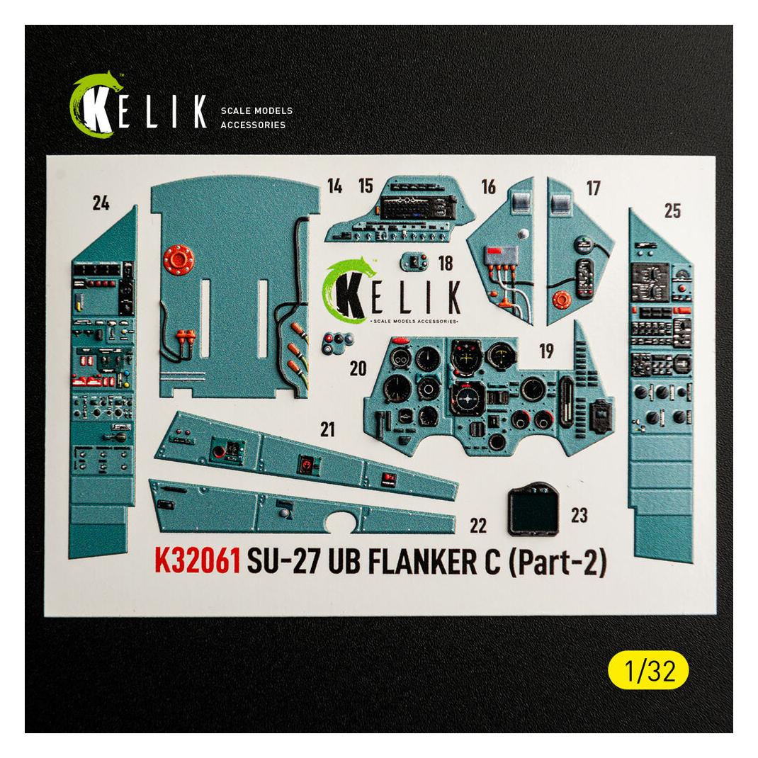 Kelik SU-27UB Flanker C - interior 3D decals for Trumpeter kit (K32061)