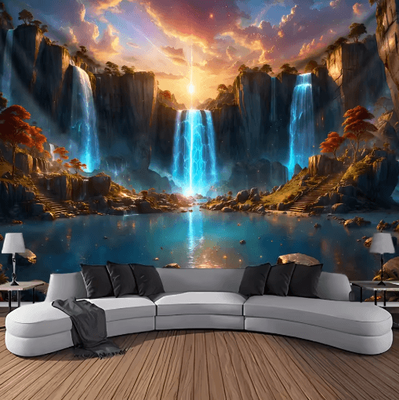 Inspire Picks Ultra Large Waterfall Landscape Tapestry Nature Wall Decor For Living Room & Bedroom 1 150x200cm59x79in