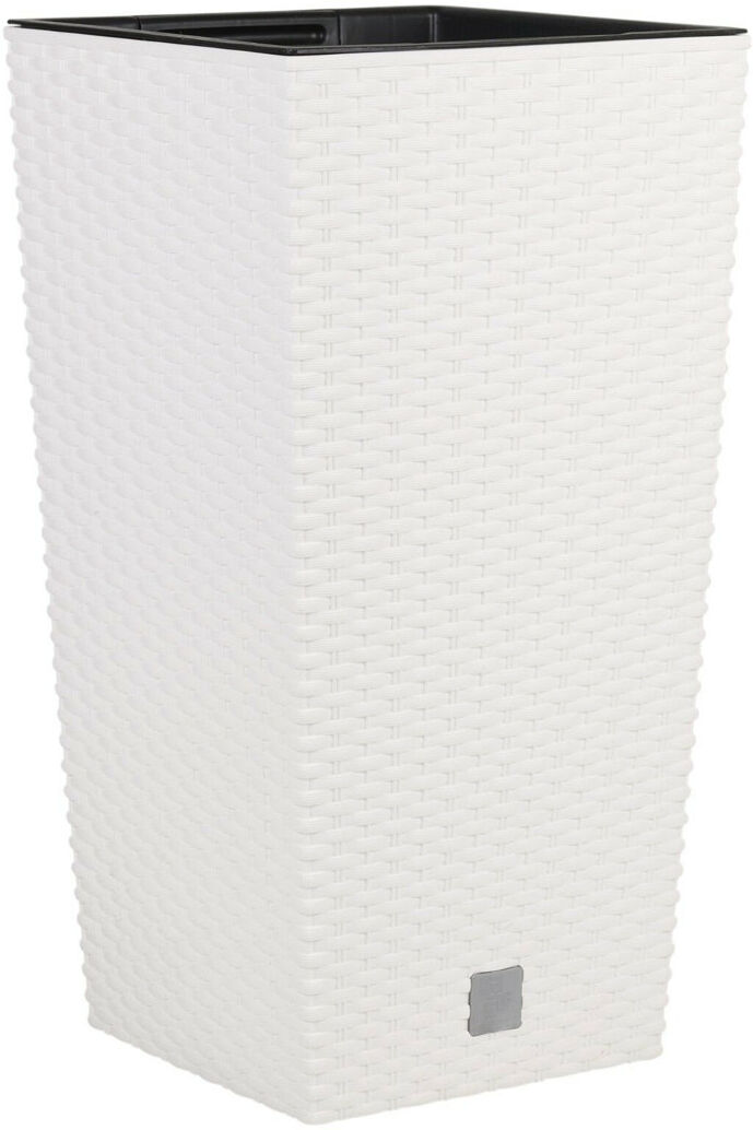 Symple Stuff Pot Planter White 50 cm H x 27 cm W x 27 cm D
