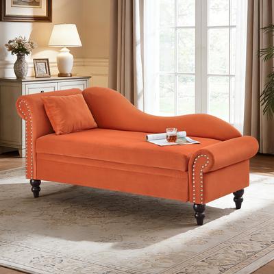 64.5'' Modern Velvet Chaise Lounge,Lounge Sofa With Storage