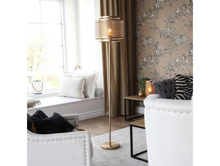 By Rydéns Stehlampe Hermine, messing / gold, für Wohn- / Esszimmer, Metall, Marokkanisch / Orientalisch