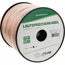 INLINE Lautsprecherkabel, 2x 2,5mm2, CCA, transparent, 100m