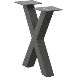 vidaXL, Tischbeine + Tischgestell, Couchtischbeine X-Form 2 Stk. Anthrazit 30x(30-31) cm Stahl Tischbein