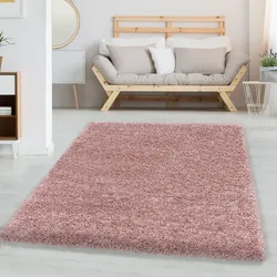 Carpetsale24 Shaggy Hochflor Teppich, 160x230 cm, Rosa, weich, flauschig, modern, einfarbig, Perfekt für Wohnzimmer, für Wohnzimmer Schlafzimmer