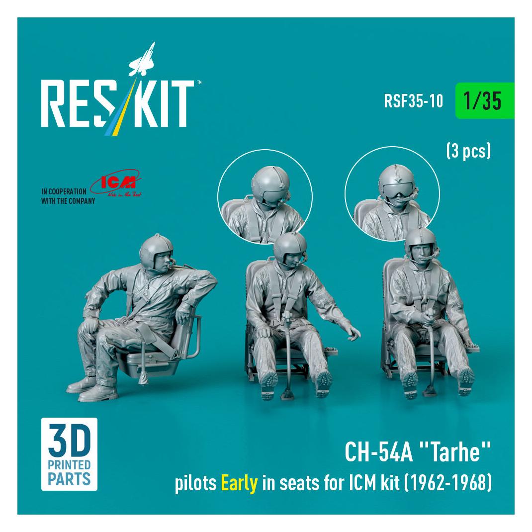 ResKit CH-54A Tarhe pilots Early in seats for ICM kit (1962-1968) (3 pcs) (3D Printed) (RSF35-0010)