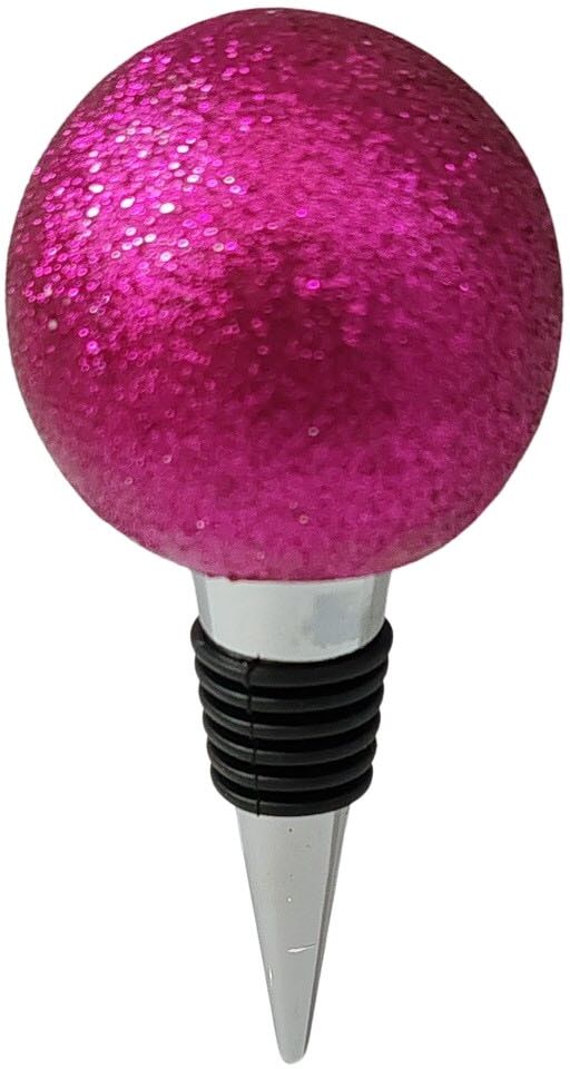 Flaschenverschluss AM DESIGN "Kugel", pink, B:5cm H:8cm L:5cm, Polyresin, Flaschenverschlüsse, 3er Set, 5x9 cm