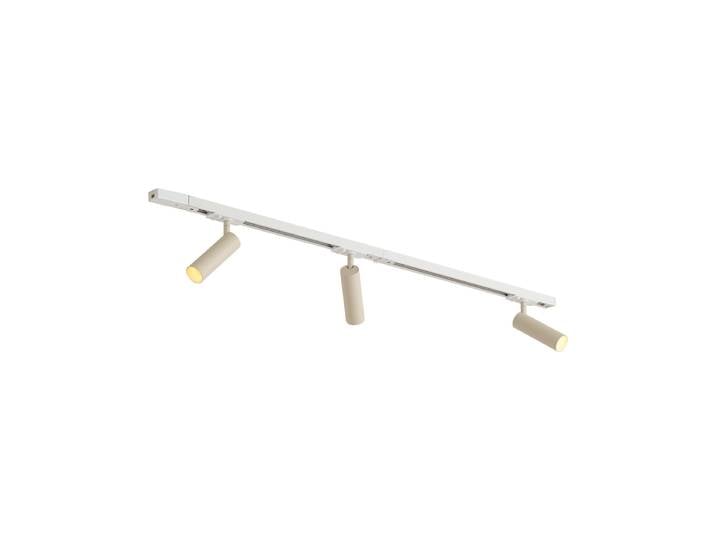 Système de rail moderne avec 3 spots blanc avec beige monophasé