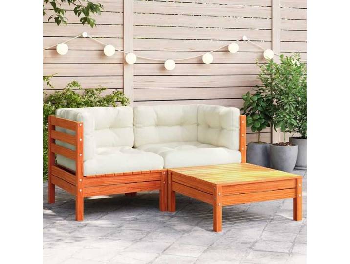 VIDAXL Canapé de jardin avec coussins - et repose-pied 2 places - Siège de jardin - 126x63x62.5 cm M11512