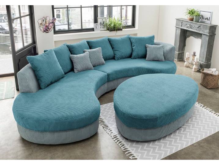 Home affaire Ecksofa Limoncello modern & bequem, organische Formensprache, zwei verschiedene Fußfarben wählbar