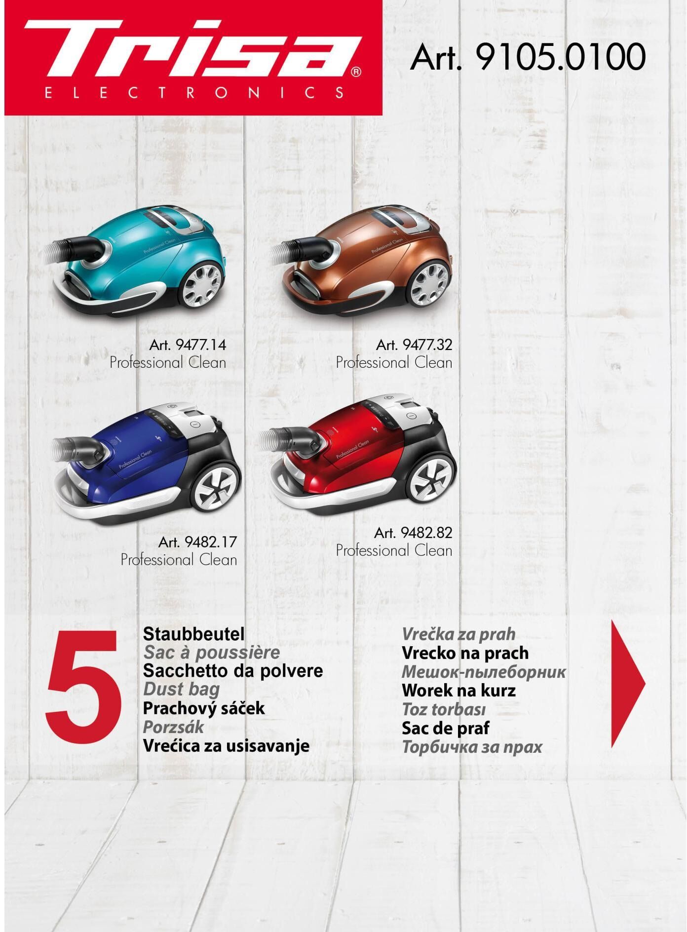 TRISA Staubsaugerbeutel "Micro 5 Stück", weiss (weiß), Staubbeutel, Staubsaugerbeutel weiß Einheitsgröße
