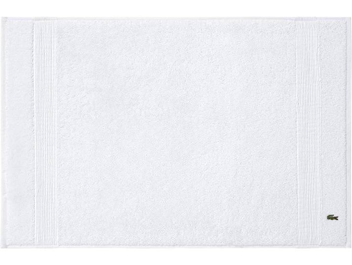 Badematte LACOSTE LLECROCO , weiss (blanc), H:3mm, Baumwolle, Badematten, Badematte, mit Label-Applikationen
