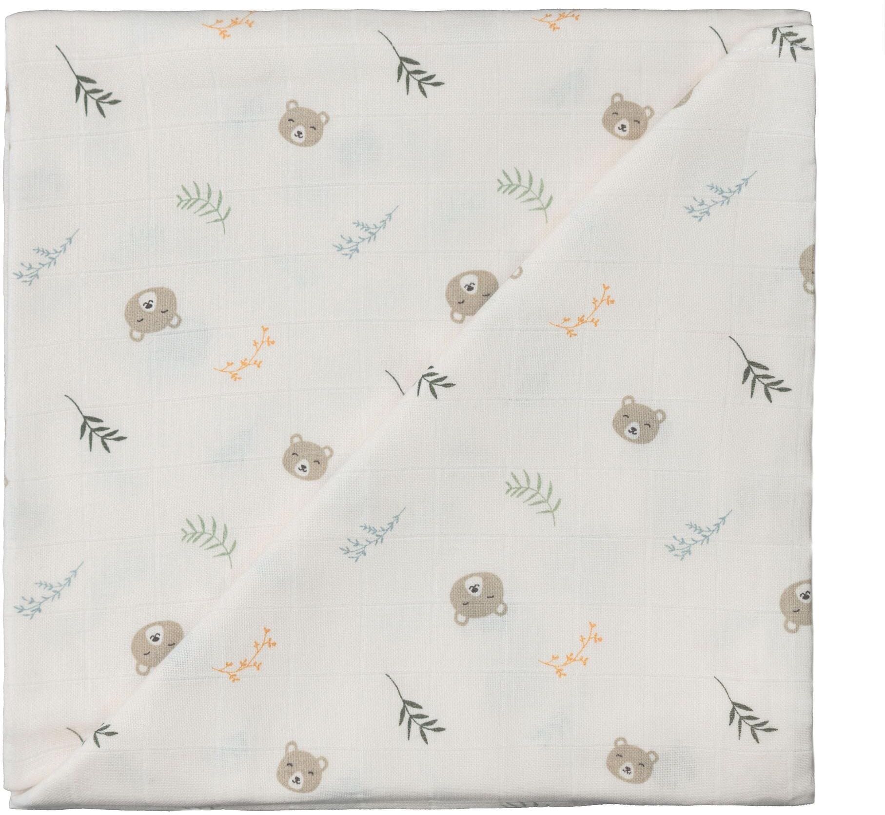 Schnuffeltuch ZEWI BÉBÉ-JOU "Snoozy Bear 120 cm x 120 cm", Baby, weiss (weiß), Baumwolle, Schnuffeltücher Schnuffeltuch weiß Einheitsgröße