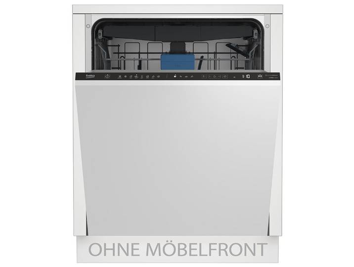 BEKO vollintegrierbarer Geschirrspüler BDIN38450, 14 Maßgedecke, Turbotrocknung Weißes Direct Access LC-Display HygieneIntense