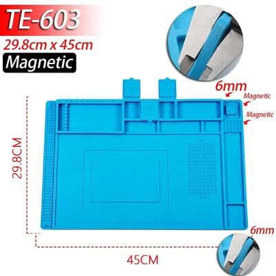 Inspire Select Heat Resistant Silicone Soldering Mat 932F Anti Static Magnetic Workbench Mat For Phone, Laptop & Watch Repair te603