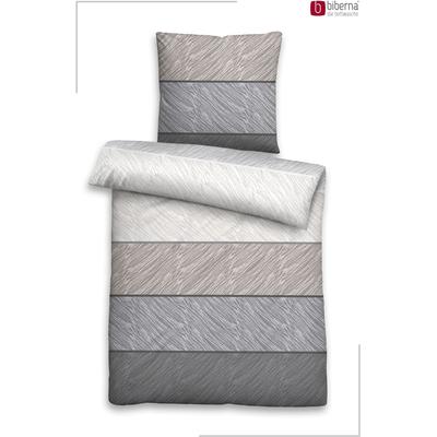 Bettwäsche BIBERNA "0007253 Premium Biber-Bettwäsche 100% Baumwolle ab Größe 135x200 cm", sturmgrau, B/L: 155cm x 200cm, 1 Stk., 1 Stk., Feinbiber, B/L: 80cm x 80cm, 2, Feinbiber, Kopfkissen Bezug: 100% Baumwolle, Bettwäsche, Bettwäsche, wärmend &...