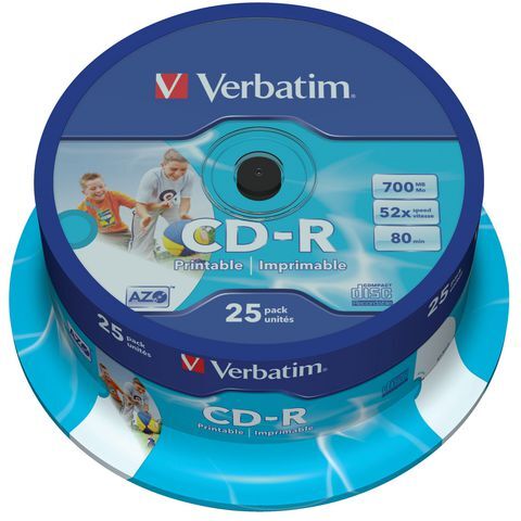 Verbatim CD-R 700 MB, 52X spindel 25/fp