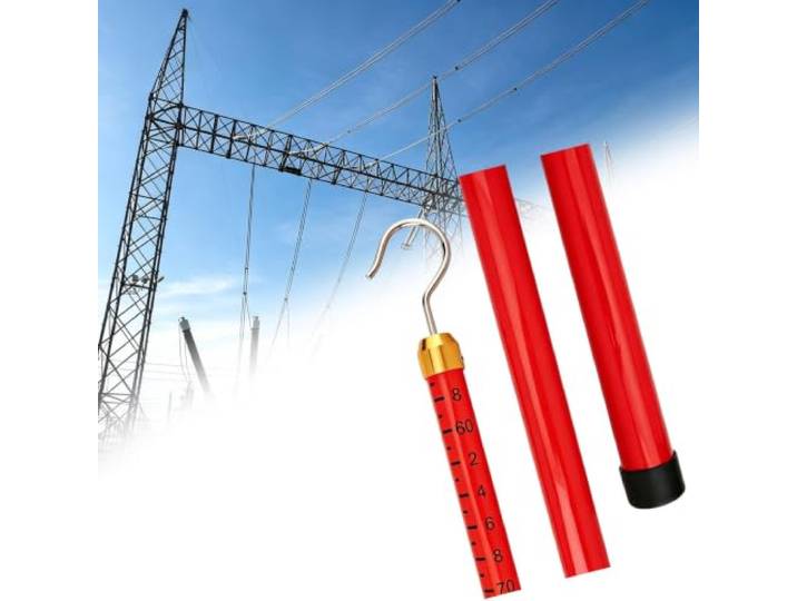 Hochspannungs Höhenmessstange Hochspannungs-Rettungshaken, Lineman Extendo Stick Mit Abnehmbarem Haken, Isolierte Teleskop-Messstange Für Lineman-Arbeit/BAU/Bäume(Length 18m)