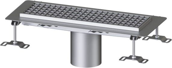 Kessel Ferrofix Kastenrinne 6015050 Edelstahl, 158x542x55mm, Auslauf senkrecht