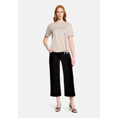 Kurzarmshirt BETTY BARCLAY "Damen mit Schleifenknoten", Damen, Gr. 38, beige, Jersey, Obermaterial: 50% Modal, 50% Baumwolle, figurumspielend normal, U-Boot-Ausschnitt, Shirts